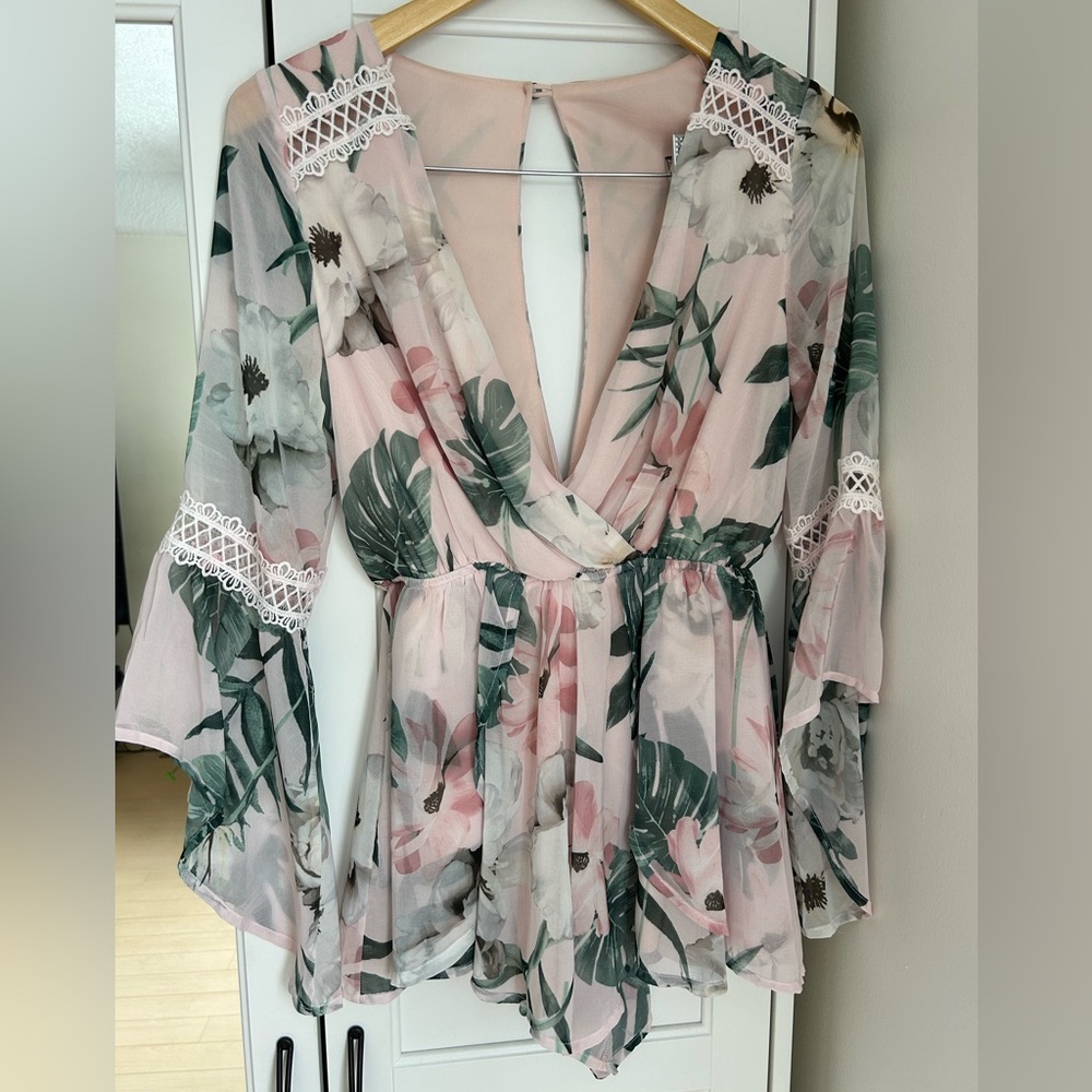 Floral V-Neck Romper